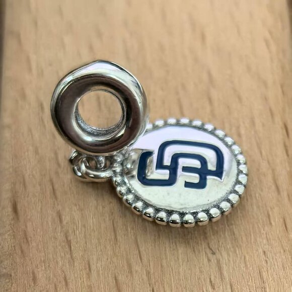 Pandora San Diego Padres Exclusive Dangle Charm, S925 Silver Bracelets - Picture 3 of 4